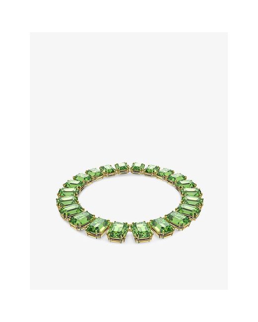 Swarovski Green Millenia Brass And Crystal Necklace
