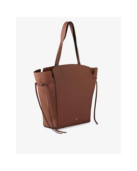 Mulberry Brown Clovelly Grained-leather Tote Bag