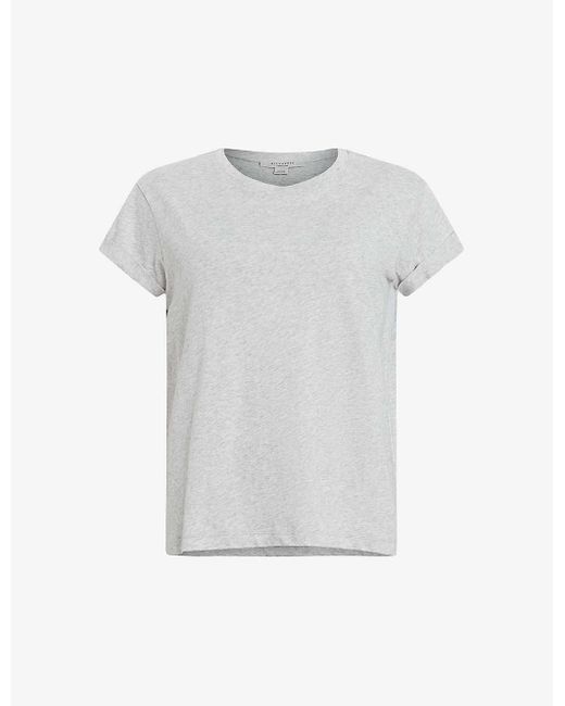 AllSaints Gray Anna Short-sleeve Regular-fit Organic-cotton T-shirt