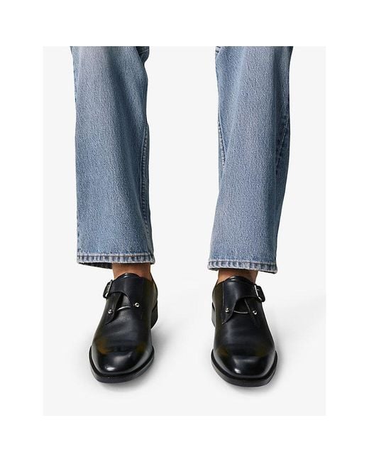 Christian Louboutin Black Chambelimonk Leather Shoes for men