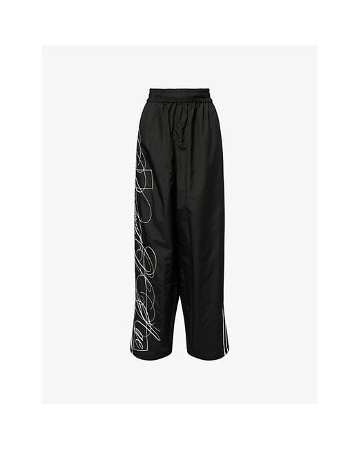 Jaded London Black Script Embroidered Shell Jogging Bottoms