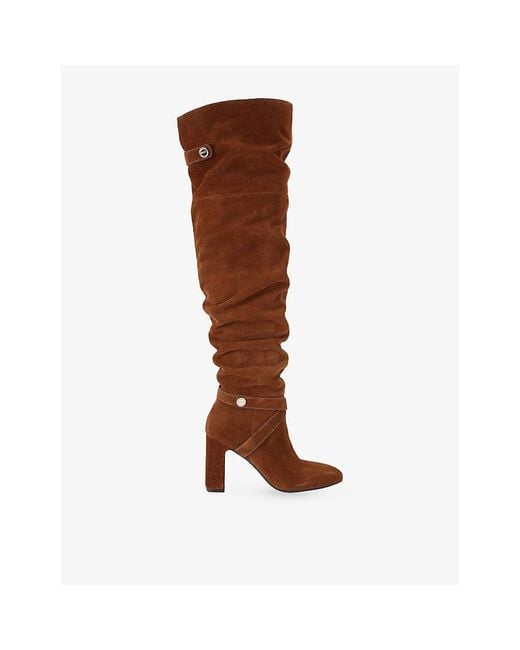 Carvela Kurt Geiger Brown Jackpot Slouch Suede Over-The-Knee Boots
