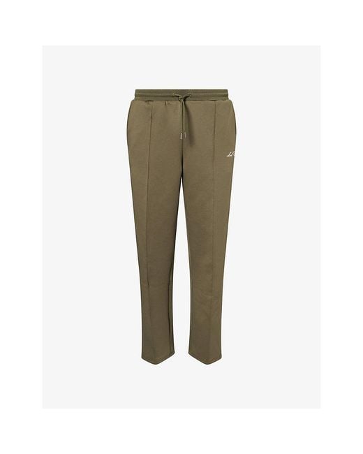 Les Deux Green Signature Brand-Embroidered Woven Track Joggers for men