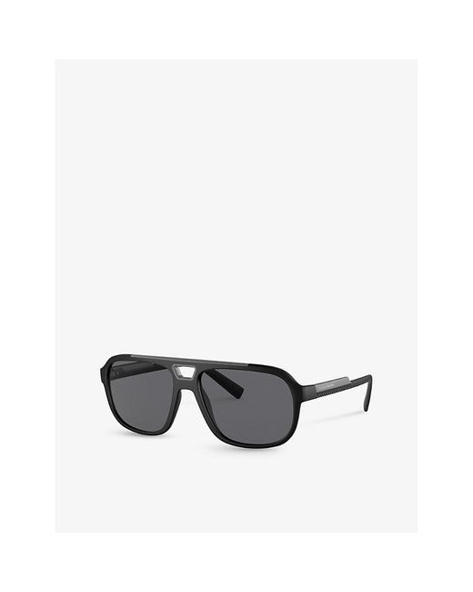 Dolce & Gabbana Gray Dg6179 Pilot-frame Nylon Sunglasses