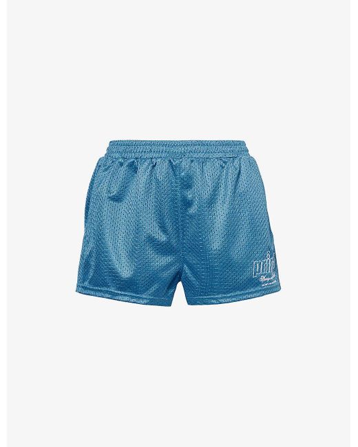 Sporty & Rich Blue X Prince Logo-print Woven Shorts