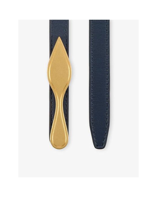 Christian Louboutin Blue Bettina Reverse Leather Belt