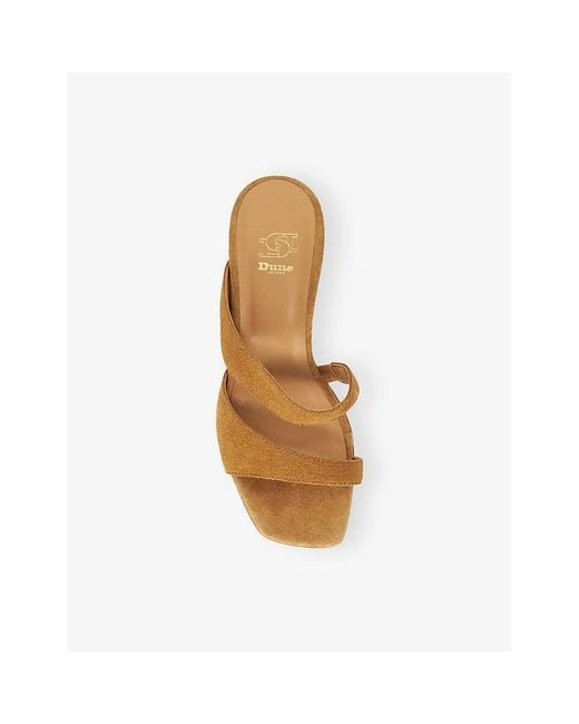 Dune Natural Jaeda Heeled Suede Sandals