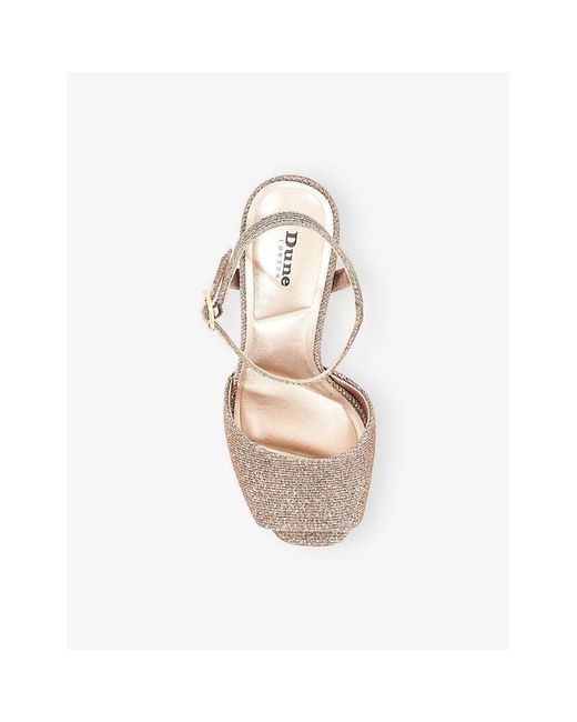 Dune White Mayci Woven Platform Sandals