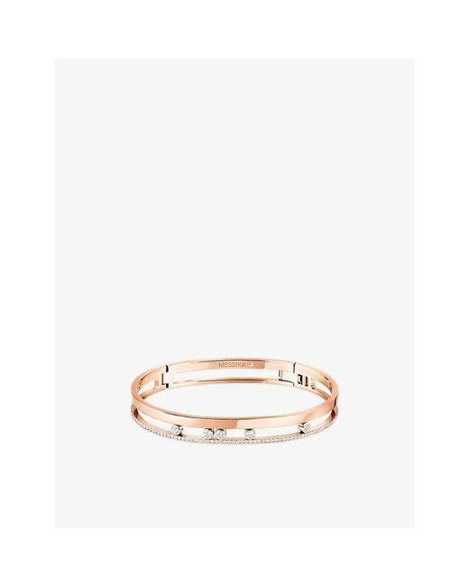 Messika Pink Move Romane 18Ct And 0.69Ct Diamond Bangle Bracelet