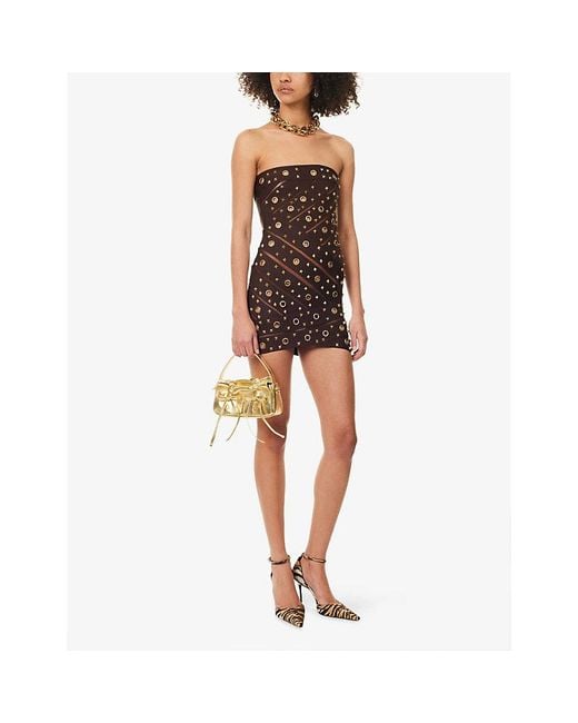 Jaded London Women's Brown Studded Bandage Stretch-Woven Mini Dress - www.rajagirimanappuram.com Jaded London Women's Brown Studded Bandage Stretch-Woven Mini Dress - www.rajagirimanappuram.com