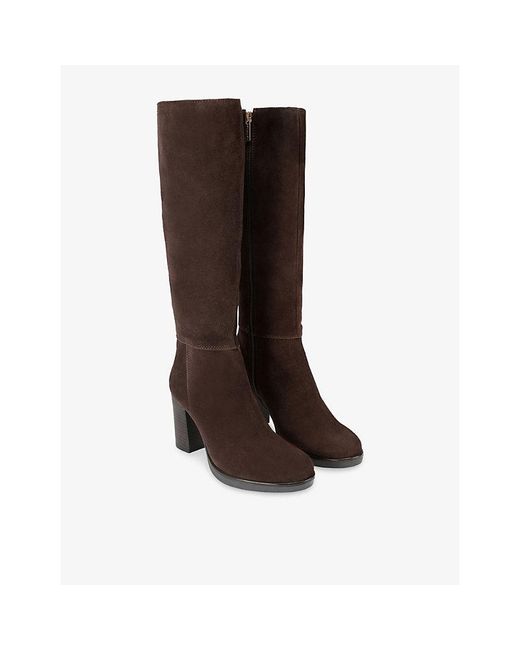 Carvela Kurt Geiger Brown Suede Heeled Knee-High Boots