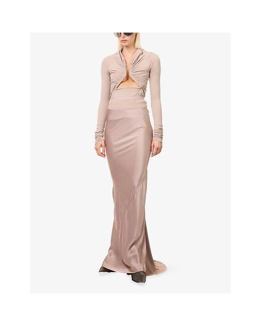 Rick Owens Pink Prong Cut-Out Stretch-Jersey Top