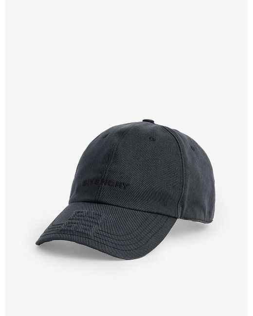 Givenchy Black Logo-embroidered Curved-brim Cotton Twill Cap for men