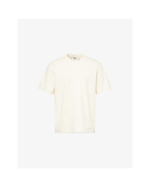 Oas White Ovi Crewneck Cotton T-Shirt for men