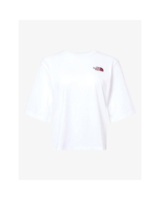The North Face White Picnic Embroidered Cotton T-Shirt