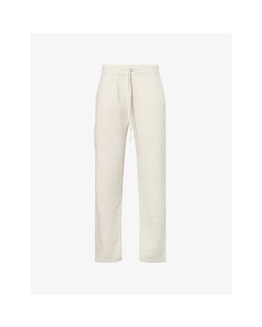 The Couture Club White Monogram Emblem Wide-Leg Knitted Jogging Bottoms for men