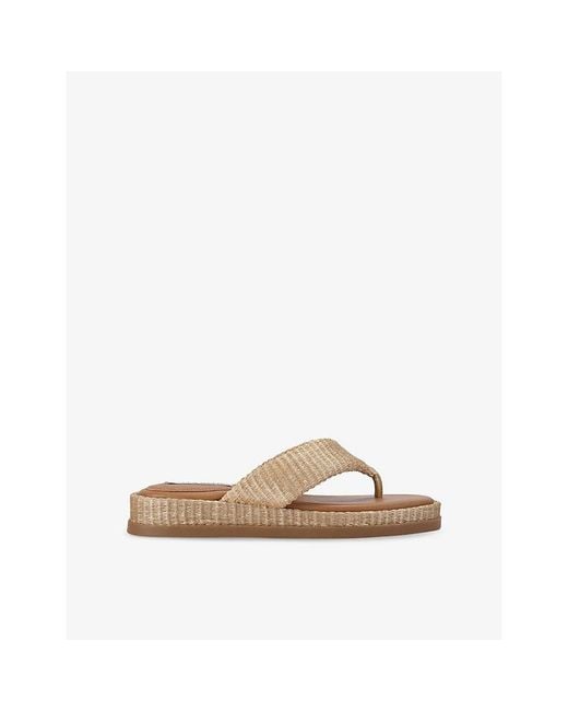 Steve Madden Natural Bella Metallic-Woven Sandals