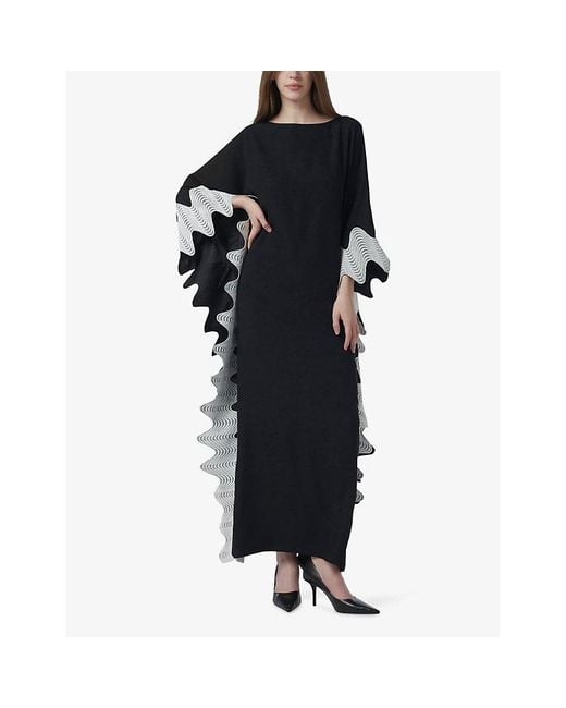 eem Black Monochrome Woven Kaftan