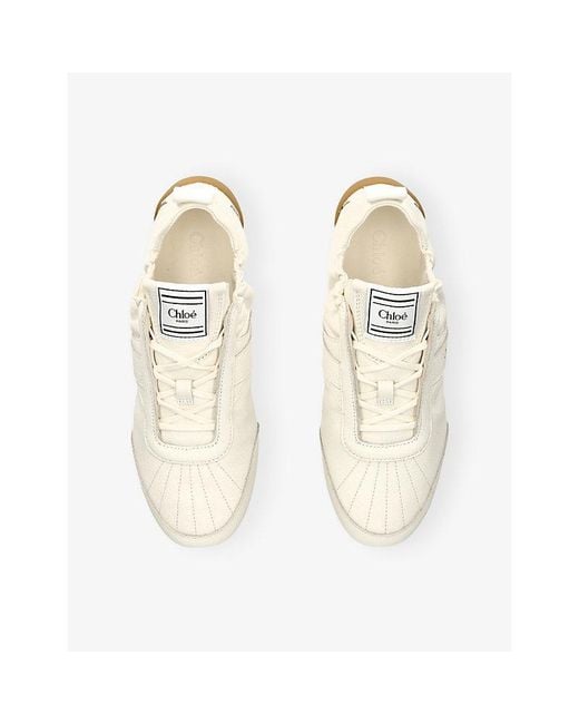 Chloé White Kick Flat Leather Trainers