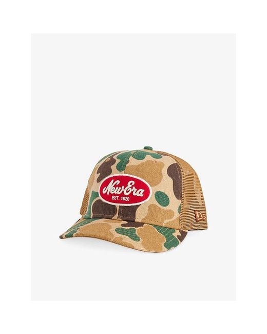 KTZ Red Duck Camo Mesh-Panel Cotton Trucker Cap for men