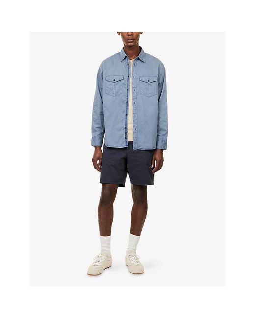 Rag & Bone Blue Aero Slim-Fit Stretch-Cotton Shorts for men