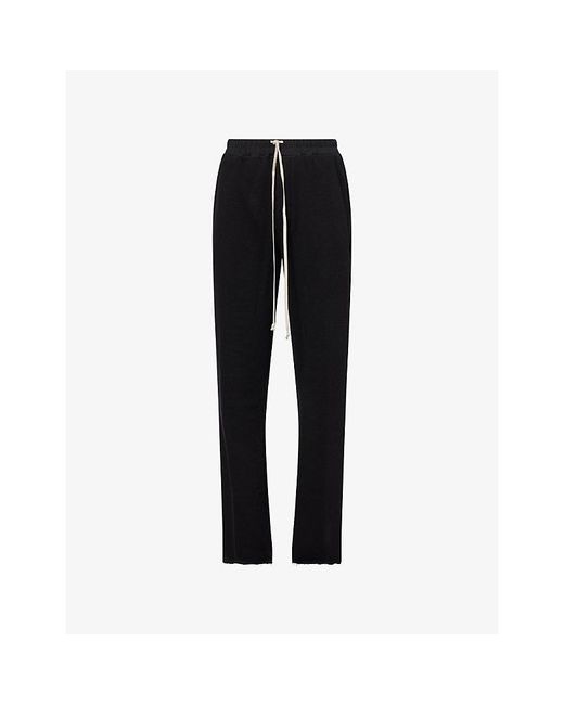 Rick Owens Black Dietrich Drawstring-Waistband Cotton Jogging Bottoms for men