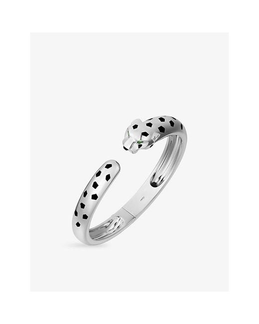 Cartier White Panthère De Medium Model 18Ct- Onyx And Tsavorite Garnets Bracelet