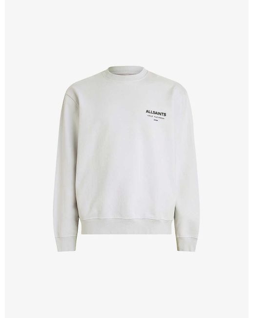 AllSaints White Underground Graphic-print Cotton Sweatshirt for men
