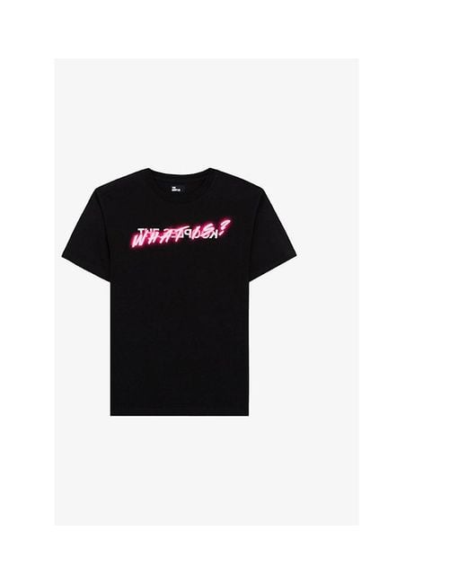 The Kooples Black Graphic-Print Relaxed-Fit Cotton T-Shirt for men