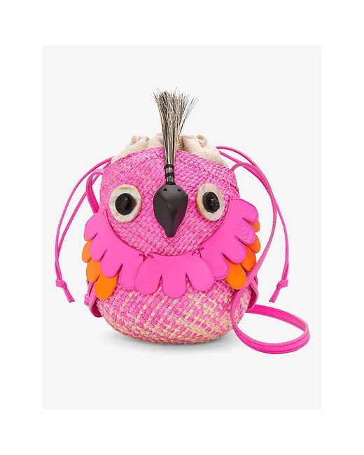 Loewe Pink X Paula's Ibiza Bird Iraca-palm Bag