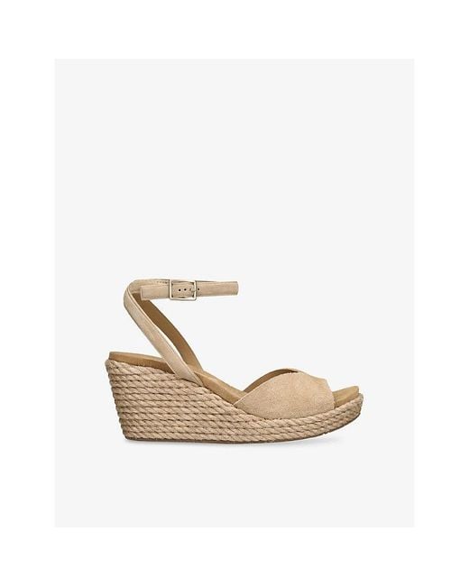 Pedro Garcia Metallic Afra Suede Wedge Sandals