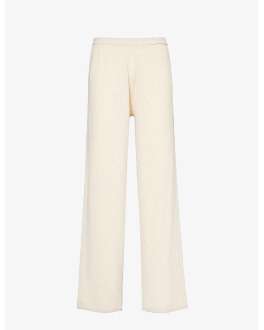 4th & Reckless Natural Chloe Wide-leg Knitted Trousers