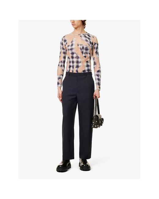 Acne Blue Straight-leg Mid-rise Woven Trousers for men