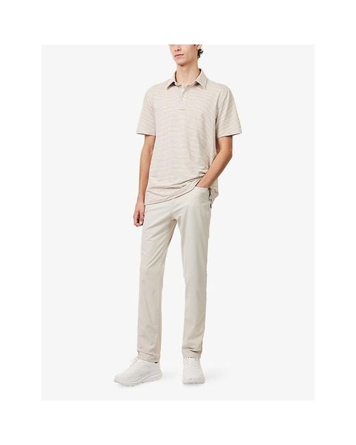 G/FORE Natural All Play Stripe Woven Polo T-Shirt for men