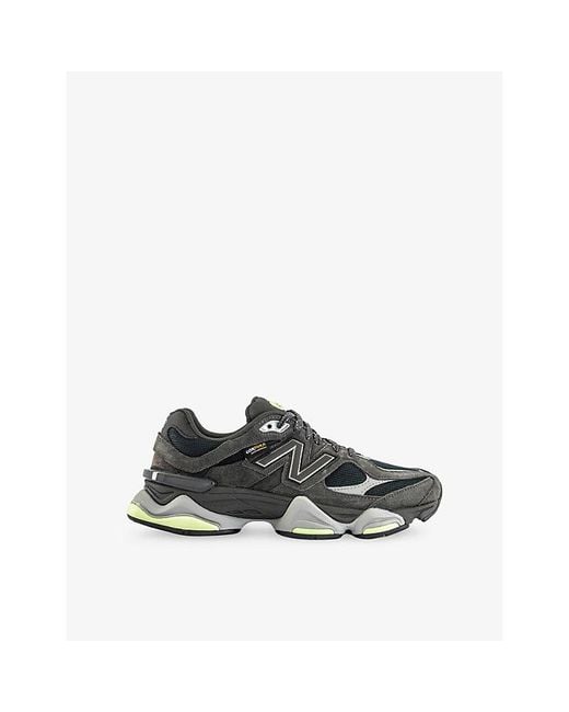 New Balance Black 9060 Suede And Mesh Trainers for men
