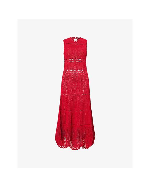 Erdem Flared Crochet Cotton Midi Dress
