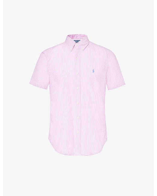 Polo Ralph Lauren Pink Seersucker Short-sleeve Cotton Shirt Xx for men
