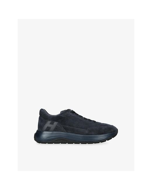Hogan Blue Allacciato Suede And Leather Trainers for men