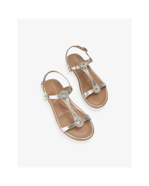 Carvela Kurt Geiger Natural Amalia Leather Sandals