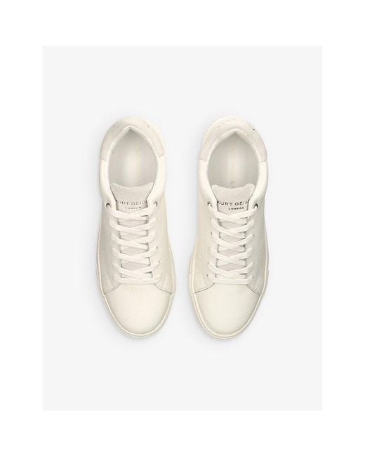 Kurt Geiger White Laney2 Foil-Logo Leather Low-Top Trainers for men