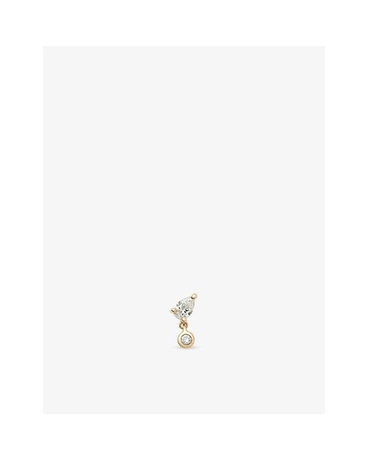 Missoma White Pear 9Ct And Lab Grown Diamond Single Stud Earring