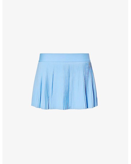 lululemon athletica Blue Pleated Mid-rise Stretch-recycled Polyester Mini Skirt