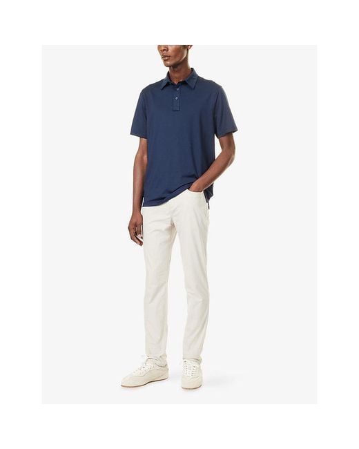 G/FORE Blue Solid Tech Stretch-Jersey Polo Shirt for men