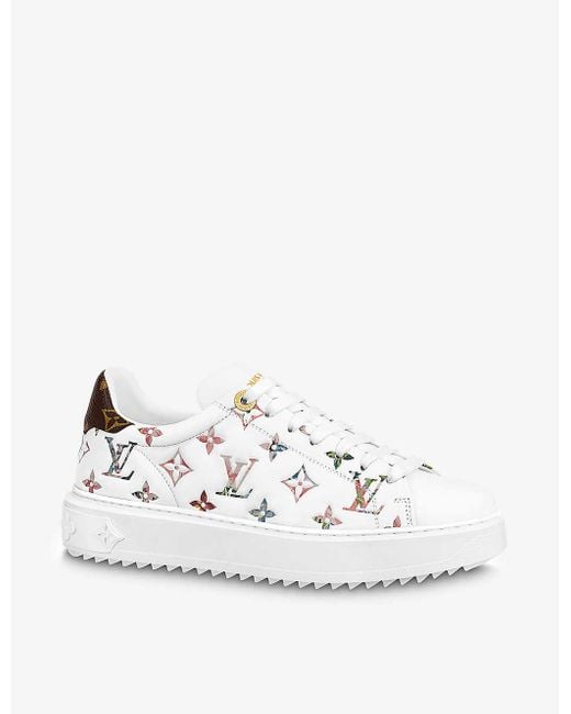 Louis Vuitton White Time Out Monogram-embossed Leather Low-top Trainers for men