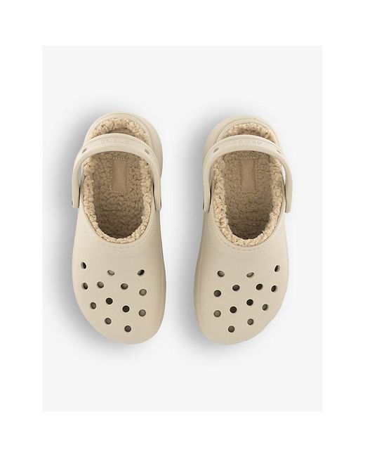 Crocs™ Classic Platform Faux Furlined Rubber Clogs in Natural Lyst UK