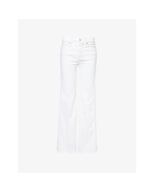 7 For All Mankind White Modern Dojo Tailorless Stretch-Denim Jeans