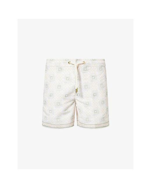 CHE White Telha Printed Swim Shorts for men
