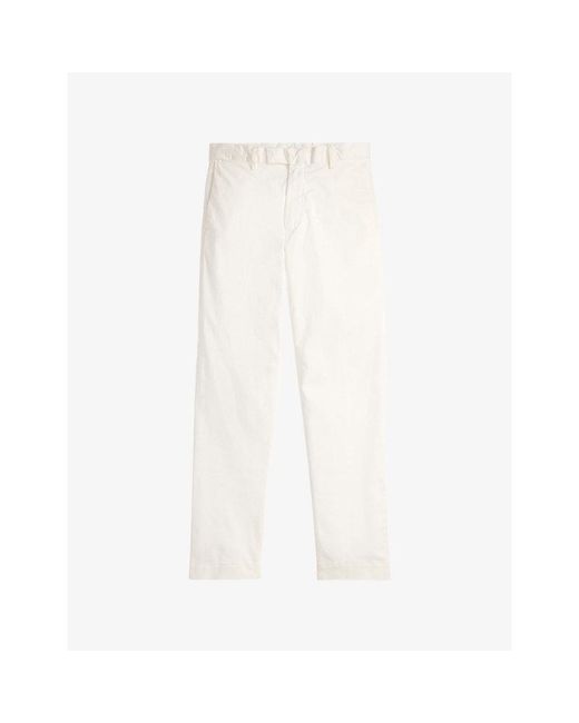 Polo Ralph Lauren White Jarrett Slim-Leg Stretch-Cotton Sateen Trousers for men