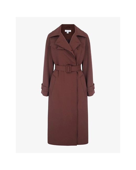 ALIGNE Red Gilda Double-breasted Stretch-organic-cotton Trench Coat