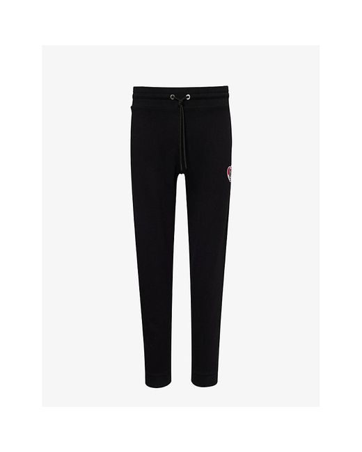 Moncler Black Heart Logo-appliqué Regular-fit Cotton-jersey jogging Bottoms for men